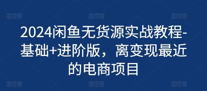 2024闲鱼无货源实战教程-基础+进阶版，离变现最近的电商项目网赚项目-副业赚钱-互联网创业-资源整合羊师傅网赚