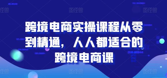 跨境电商实操课程从零到精通，人人都适合的跨境电商课网赚项目-副业赚钱-互联网创业-资源整合羊师傅网赚