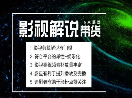 电影解说剪辑实操带货全新蓝海市场，电影解说实操课程网赚项目-副业赚钱-互联网创业-资源整合羊师傅网赚