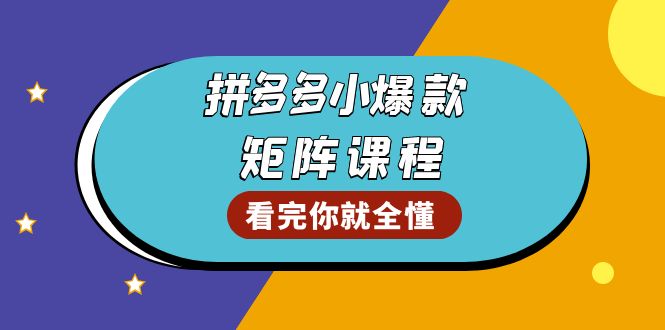 拼多多爆款矩阵课程：教你测出店铺爆款，优化销量，提升GMV，打造爆款群网赚项目-副业赚钱-互联网创业-资源整合羊师傅网赚