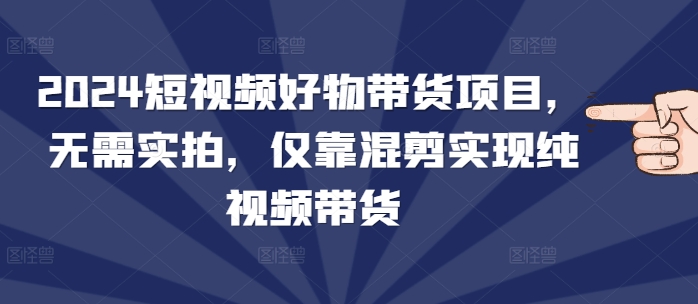 2024短视频好物带货项目，无需实拍，仅靠混剪实现纯视频带货网赚项目-副业赚钱-互联网创业-资源整合羊师傅网赚