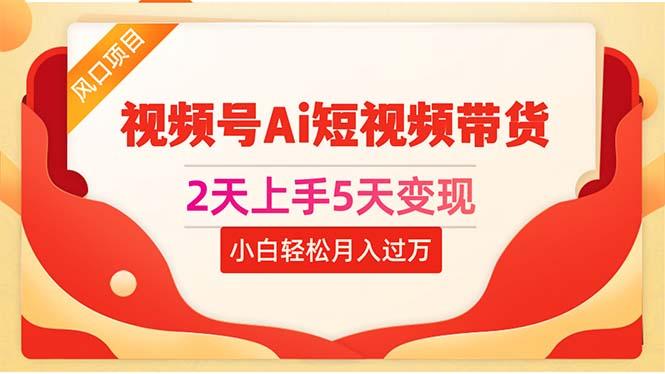 2天上手5天变现视频号Ai短视频带货0粉丝0基础小白轻松月入过万网赚项目-副业赚钱-互联网创业-资源整合羊师傅网赚