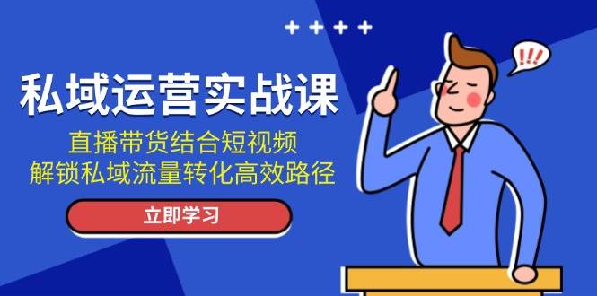 私域运营实战课：直播带货结合短视频，解锁私域流量转化高效路径网赚项目-副业赚钱-互联网创业-资源整合羊师傅网赚