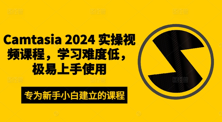 Camtasia 2024 实操视频课程，学习难度低，极易上手使用网赚项目-副业赚钱-互联网创业-资源整合羊师傅网赚