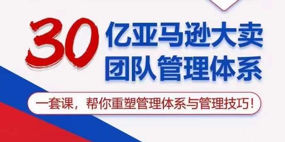 30亿亚马逊大卖团队管理体系，一套课，帮你重塑管理体系与管理技巧网赚项目-副业赚钱-互联网创业-资源整合羊师傅网赚