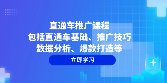 直通车推广课程：包括直通车基础、推广技巧、数据分析、爆款打造等网赚项目-副业赚钱-互联网创业-资源整合羊师傅网赚