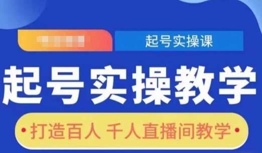 起号实操教学，打造百人千人直播间教学网赚项目-副业赚钱-互联网创业-资源整合羊师傅网赚