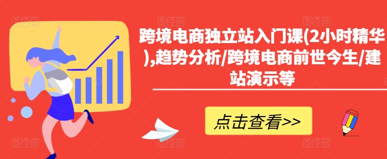 跨境电商独立站入门课(2小时精华),趋势分析/跨境电商前世今生/建站演示等网赚项目-副业赚钱-互联网创业-资源整合羊师傅网赚