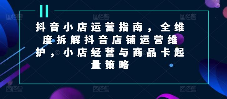 抖音小店运营指南，全维度拆解抖音店铺运营维护，小店经营与商品卡起量策略网赚项目-副业赚钱-互联网创业-资源整合羊师傅网赚