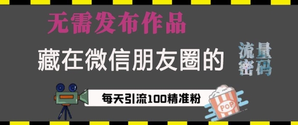 藏在微信朋友圈的流量密码，无需发布作品，单日引流100+精准创业粉【揭秘】网赚项目-副业赚钱-互联网创业-资源整合羊师傅网赚