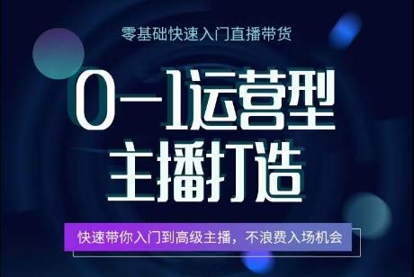 0-1运营型主播打造，​快速带你入门高级主播，不浪费入场机会网赚项目-副业赚钱-互联网创业-资源整合羊师傅网赚