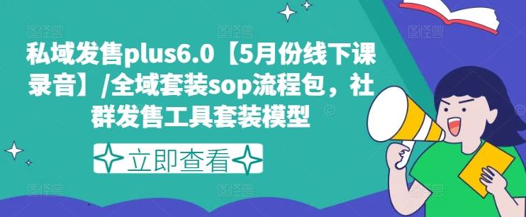 私域发售plus6.0【5月份线下课录音】/全域套装sop流程包，社群发售工具套装模型网赚项目-副业赚钱-互联网创业-资源整合羊师傅网赚