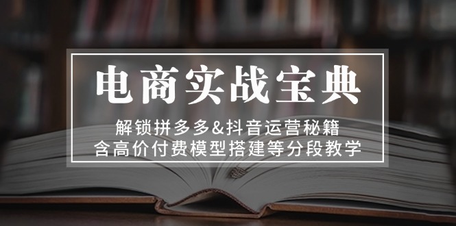 电商实战宝典 解锁拼多多&抖音运营秘籍 含高价付费模型搭建等分段教学网赚项目-副业赚钱-互联网创业-资源整合羊师傅网赚