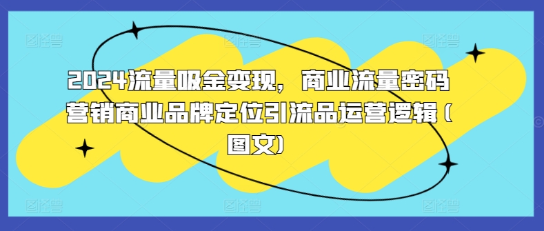 2024流量吸金变现，商业流量密码营销商业品牌定位引流品运营逻辑(图文)网赚项目-副业赚钱-互联网创业-资源整合羊师傅网赚