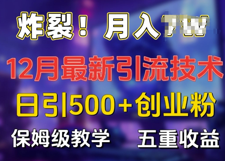 炸裂!揭秘12月最新日引流500+精准创业粉，多重收益保姆级教学网赚项目-副业赚钱-互联网创业-资源整合羊师傅网赚