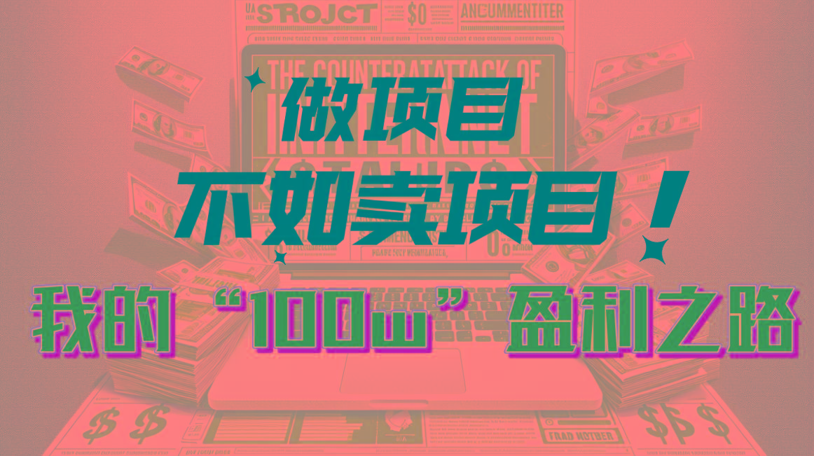 为什么做项目不如卖项目？我的100W+盈利之路网赚项目-副业赚钱-互联网创业-资源整合羊师傅网赚