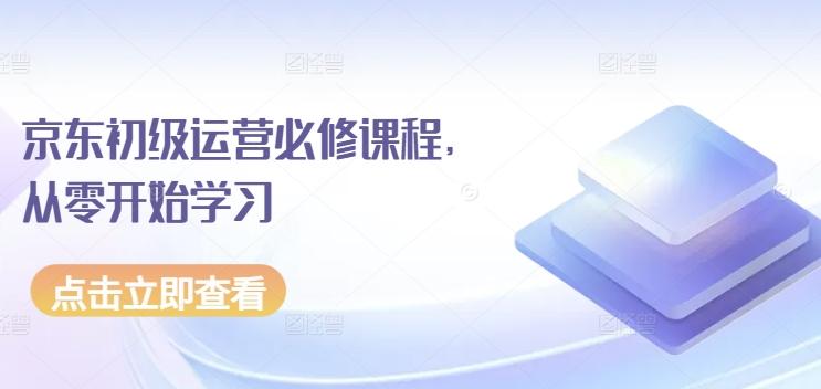 京东初级运营必修课程，从零开始学习网赚项目-副业赚钱-互联网创业-资源整合羊师傅网赚