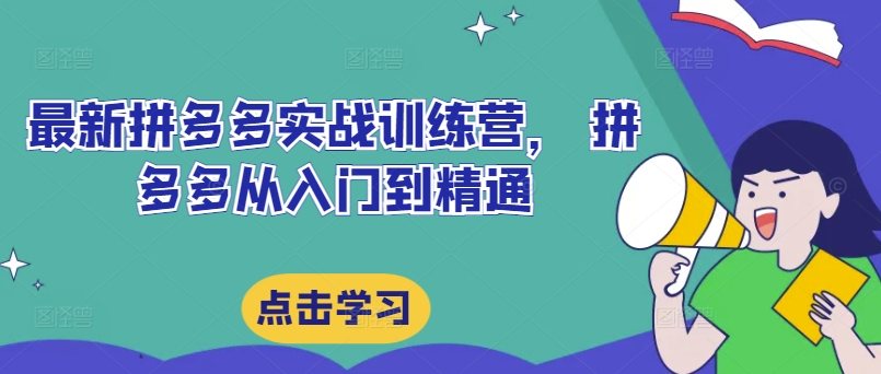 最新拼多多实战训练营， 拼多多从入门到精通网赚项目-副业赚钱-互联网创业-资源整合羊师傅网赚