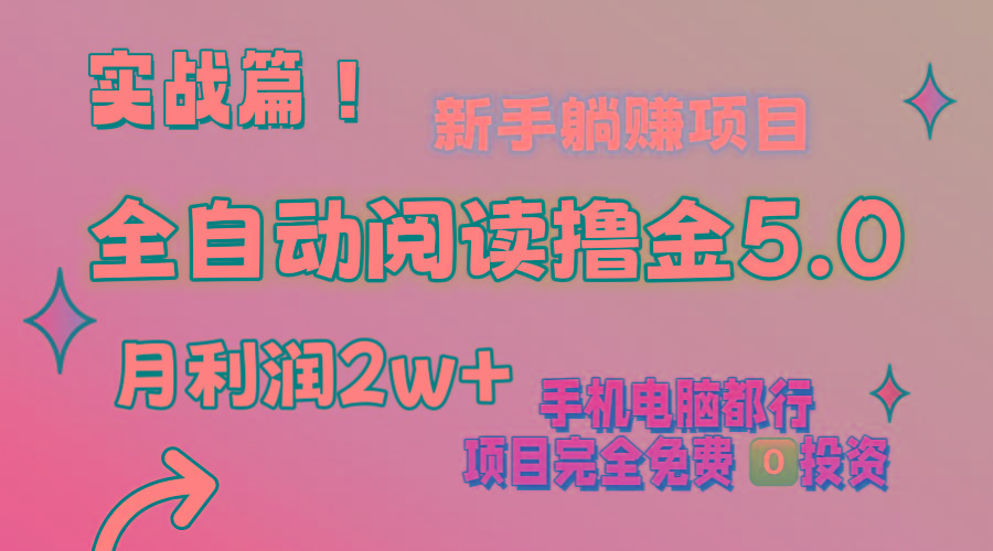 小说全自动阅读撸金5.0 操作简单 可批量操作 零门槛！小白无脑上手月入2w+网赚项目-副业赚钱-互联网创业-资源整合羊师傅网赚