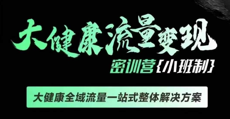 千万级大健康变现课线下课，大健康全域流量一站式整体解决方案网赚项目-副业赚钱-互联网创业-资源整合羊师傅网赚