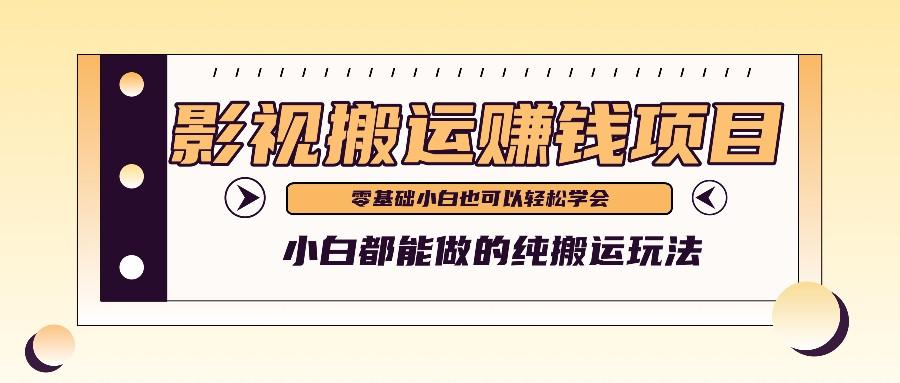 手把手教你操作影视搬运项目，小白都能做零基础也能赚钱网赚项目-副业赚钱-互联网创业-资源整合羊师傅网赚