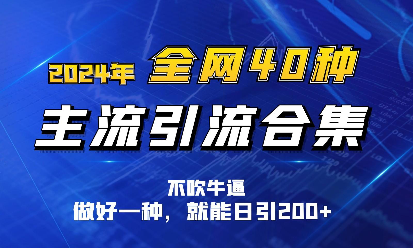 2024年全网40种暴力引流合计，做好一样就能日引100+网赚项目-副业赚钱-互联网创业-资源整合羊师傅网赚