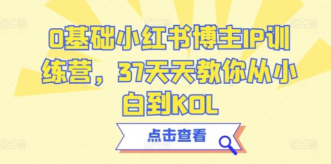 0基础小红书博主IP训练营，37天天教你从小白到KOL网赚项目-副业赚钱-互联网创业-资源整合羊师傅网赚