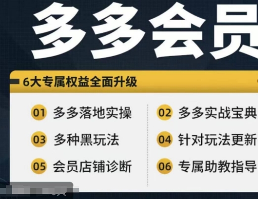 拼多多会员，拼多多实战宝典+实战落地实操，从新手到高阶内容全面覆盖网赚项目-副业赚钱-互联网创业-资源整合羊师傅网赚