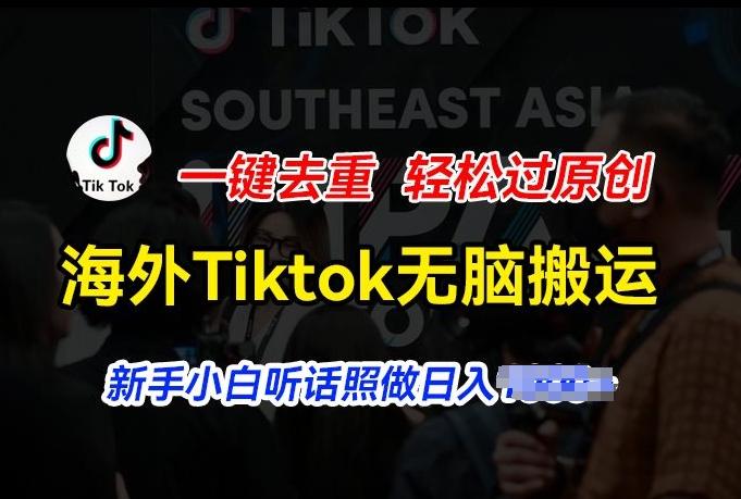 海外Tiktok短视频无脑搬运，一键去重轻松过原创，新手小白听话照做日入几张【揭秘】网赚项目-副业赚钱-互联网创业-资源整合羊师傅网赚