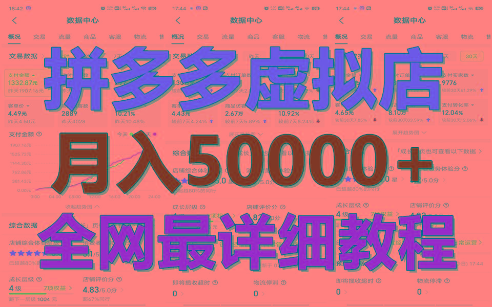 拼多多虚拟电商训练营月入50000+你也行，暴利稳定长久，副业首选网赚项目-副业赚钱-互联网创业-资源整合羊师傅网赚